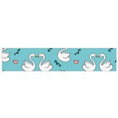 Elegant Swan Pattern Design Small Premium Plush Fleece Scarf