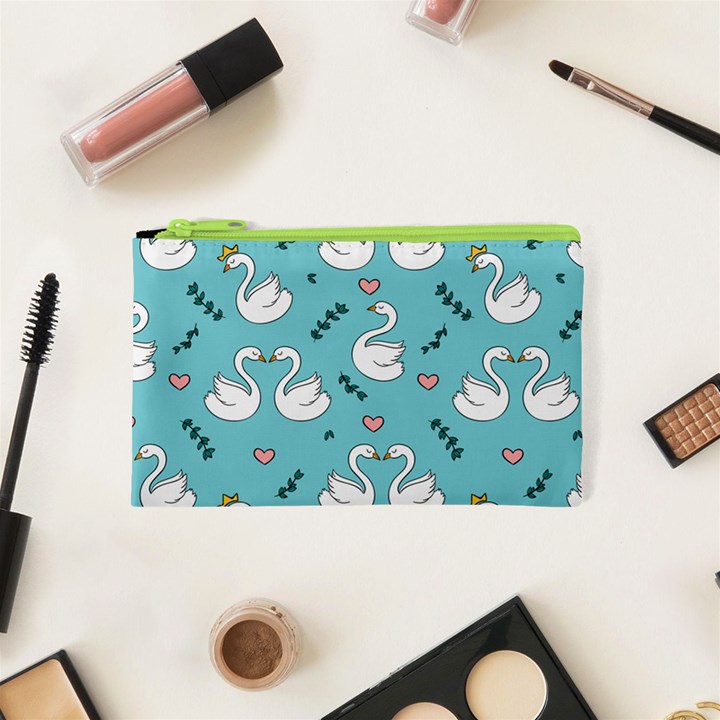 Elegant Swan Pattern Design Cosmetic Bag (XS)