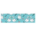 Elegant Swan Pattern Design Oblong Satin Scarf (16  x 60 ) Front