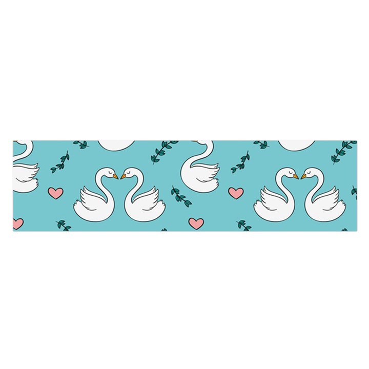 Elegant Swan Pattern Design Oblong Satin Scarf (16  x 60 )