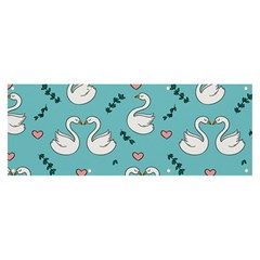 Elegant Swan Pattern Design Banner and Sign 8  x 3 