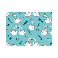 Elegant Swan Pattern Design Premium Plush Fleece Blanket (Mini)