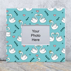 Elegant Swan Pattern Design White Wall Photo Frame 5  x 7 