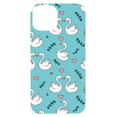 Elegant Swan Pattern Design Iphone 14 Black Uv Print Case by Bangk1t