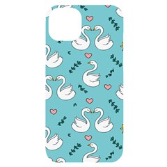 Elegant Swan Pattern Design Iphone 14 Plus Black Uv Print Case by Bangk1t