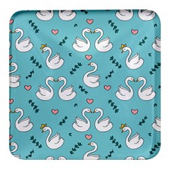 Elegant Swan Pattern Design Square Glass Fridge Magnet (4 pack)