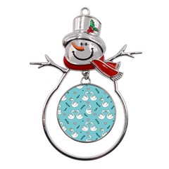 Elegant Swan Pattern Design Metal Snowman Ornament