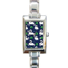 Swan Pattern Elegant Design Rectangle Italian Charm Watch by Bangk1t