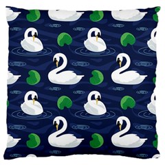 Swan Pattern Elegant Design Standard Premium Plush Fleece Cushion Case (two Sides)