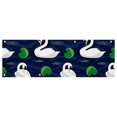 Swan Pattern Elegant Design Banner And Sign 9  X 3  by Bangk1t