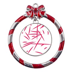 Hijibizi-1-01 Metal Red Ribbon Round Ornament