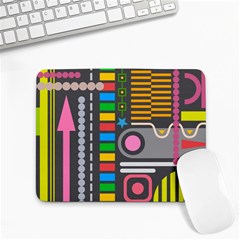 Pattern Geometric Abstract Colorful Arrows Lines Circles Triangles Small Mousepad by Bangk1t