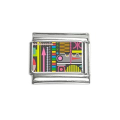 Pattern Geometric Abstract Colorful Arrows Lines Circles Triangles Italian Charm (9mm) by Bangk1t