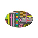 Pattern Geometric Abstract Colorful Arrows Lines Circles Triangles Sticker Oval (10 pack) Front