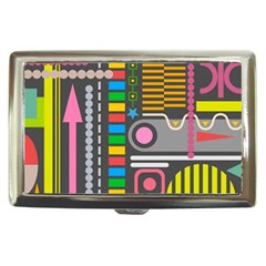 Pattern Geometric Abstract Colorful Arrows Lines Circles Triangles Cigarette Money Case by Bangk1t