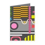 Pattern Geometric Abstract Colorful Arrows Lines Circles Triangles Mini Greeting Card Left