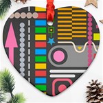 Pattern Geometric Abstract Colorful Arrows Lines Circles Triangles Heart Ornament (Two Sides) Front