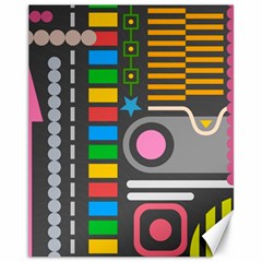 Pattern Geometric Abstract Colorful Arrows Lines Circles Triangles Canvas 11  X 14  by Bangk1t