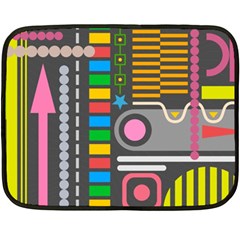 Pattern Geometric Abstract Colorful Arrows Lines Circles Triangles Two Sides Fleece Blanket (mini) by Bangk1t