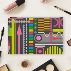 Pattern Geometric Abstract Colorful Arrows Lines Circles Triangles Cosmetic Bag (large) by Bangk1t