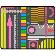 Pattern Geometric Abstract Colorful Arrows Lines Circles Triangles Two Sides Fleece Blanket (medium) by Bangk1t