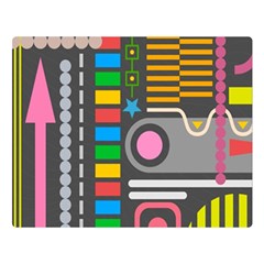 Pattern Geometric Abstract Colorful Arrows Lines Circles Triangles Two Sides Premium Plush Fleece Blanket (large) by Bangk1t