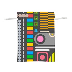 Pattern Geometric Abstract Colorful Arrows Lines Circles Triangles Lightweight Drawstring Pouch (l) by Bangk1t