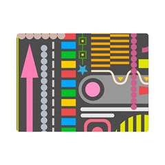 Pattern Geometric Abstract Colorful Arrows Lines Circles Triangles Premium Plush Fleece Blanket (mini) by Bangk1t