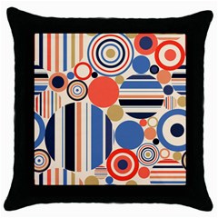 Geometric Abstract Pattern Colorful Flat Circles Decoration Throw Pillow Case (black) by Bangk1t