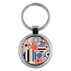 Geometric Abstract Pattern Colorful Flat Circles Decoration Key Chain (round) by Bangk1t