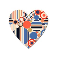 Geometric Abstract Pattern Colorful Flat Circles Decoration Heart Magnet by Bangk1t