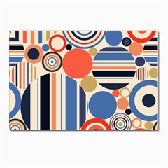 Geometric Abstract Pattern Colorful Flat Circles Decoration Postcard 4 x 6  (pkg Of 10) by Bangk1t