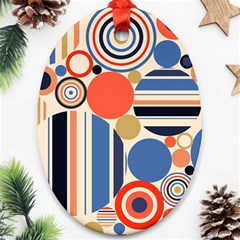 Geometric Abstract Pattern Colorful Flat Circles Decoration Oval Ornament (two Sides) by Bangk1t