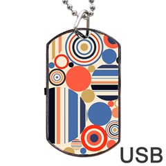 Geometric Abstract Pattern Colorful Flat Circles Decoration Dog Tag Usb Flash (one Side) by Bangk1t