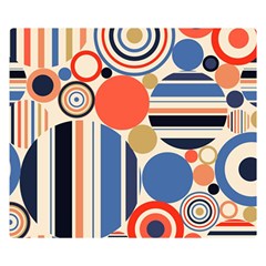 Geometric Abstract Pattern Colorful Flat Circles Decoration Two Sides Premium Plush Fleece Blanket (small) by Bangk1t