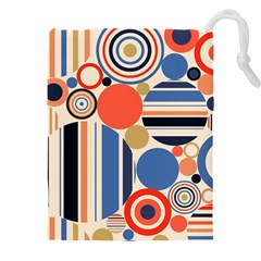 Geometric Abstract Pattern Colorful Flat Circles Decoration Drawstring Pouch (4xl) by Bangk1t