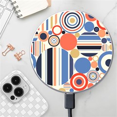 Geometric Abstract Pattern Colorful Flat Circles Decoration Wireless Fast Charger(white) by Bangk1t