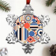 Geometric Abstract Pattern Colorful Flat Circles Decoration Metal Small Snowflake Ornament by Bangk1t