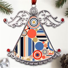 Geometric Abstract Pattern Colorful Flat Circles Decoration Metal Angel With Crystal Ornament by Bangk1t