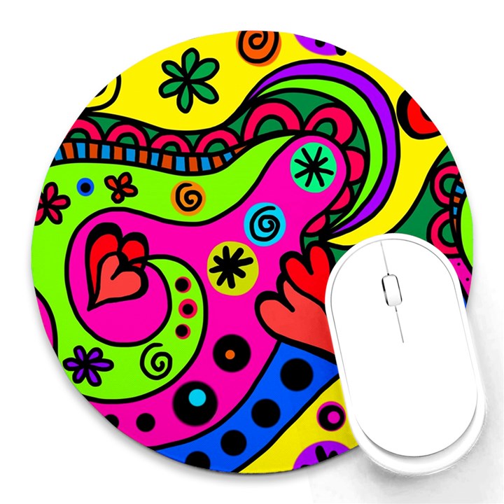 Seamless Doodle Round Mousepad