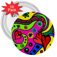 Seamless Doodle 3  Buttons (10 pack) 