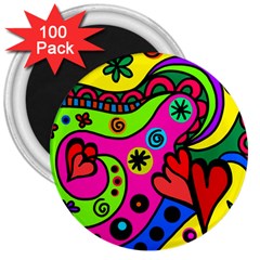 Seamless Doodle 3  Magnets (100 pack)