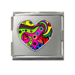 Seamless Doodle Mega Link Heart Italian Charm (18mm)