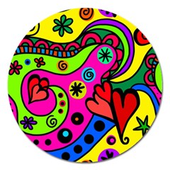 Seamless Doodle Magnet 5  (Round)