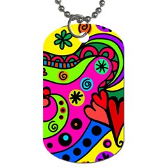 Seamless Doodle Dog Tag (one Side) by Bangk1t