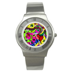 Seamless Doodle Stainless Steel Watch