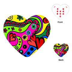 Seamless Doodle Playing Cards Single Design (Heart)