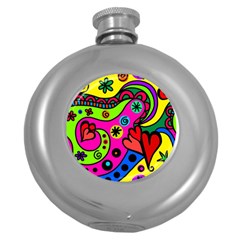 Seamless Doodle Round Hip Flask (5 oz)