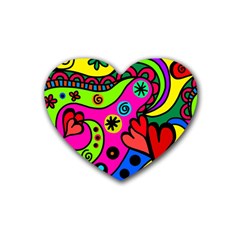 Seamless Doodle Rubber Coaster (Heart)