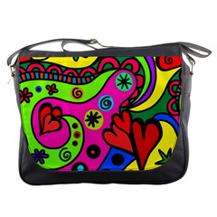 Seamless Doodle Messenger Bag